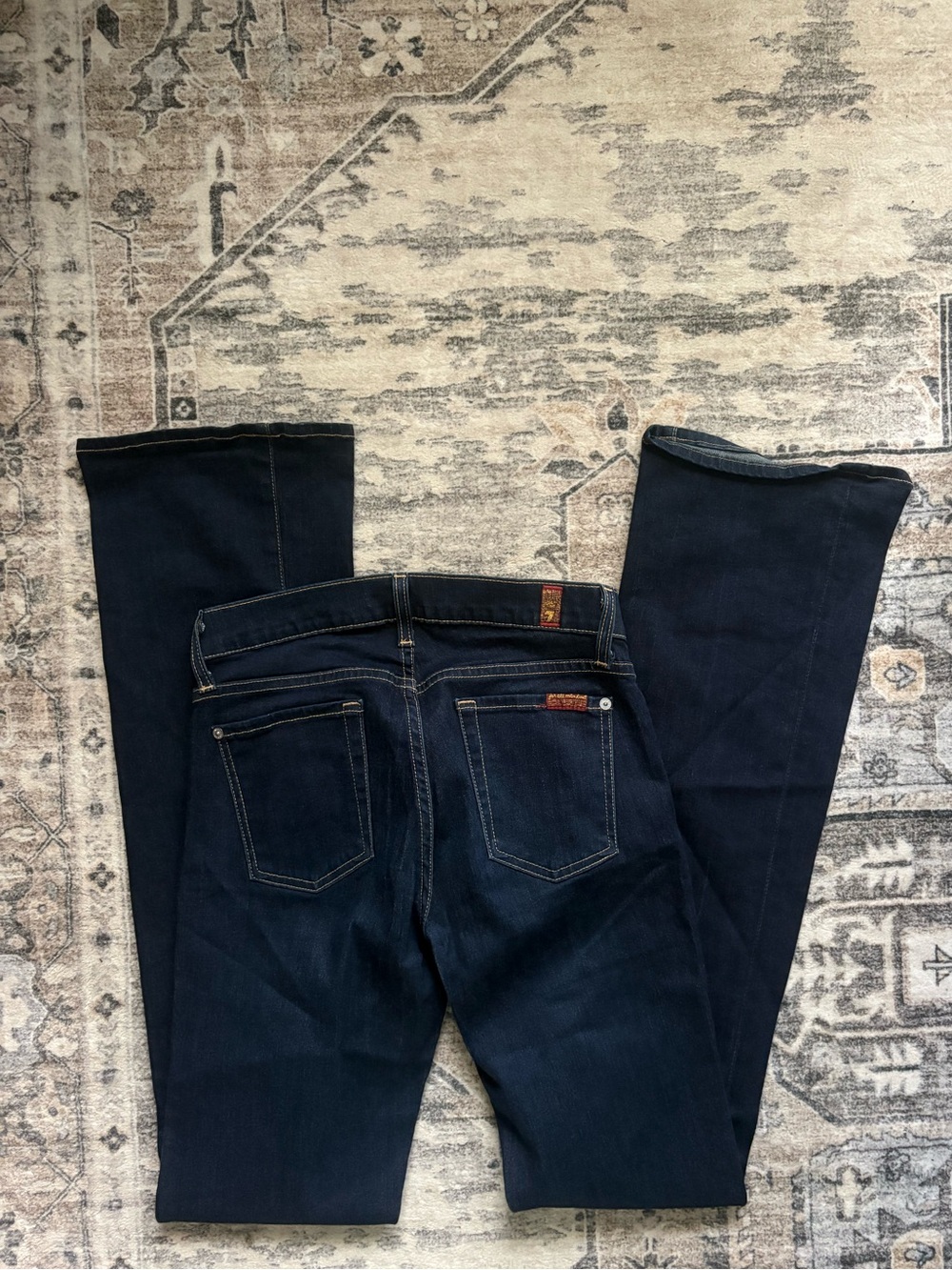 7 for all mankind western cowgirl bootcut jeans size 26 LONG the skinny bootcut